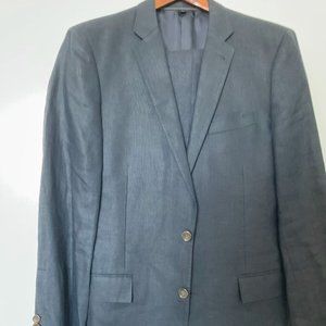 J Crew Ludlow Navy Blue Linen Suit